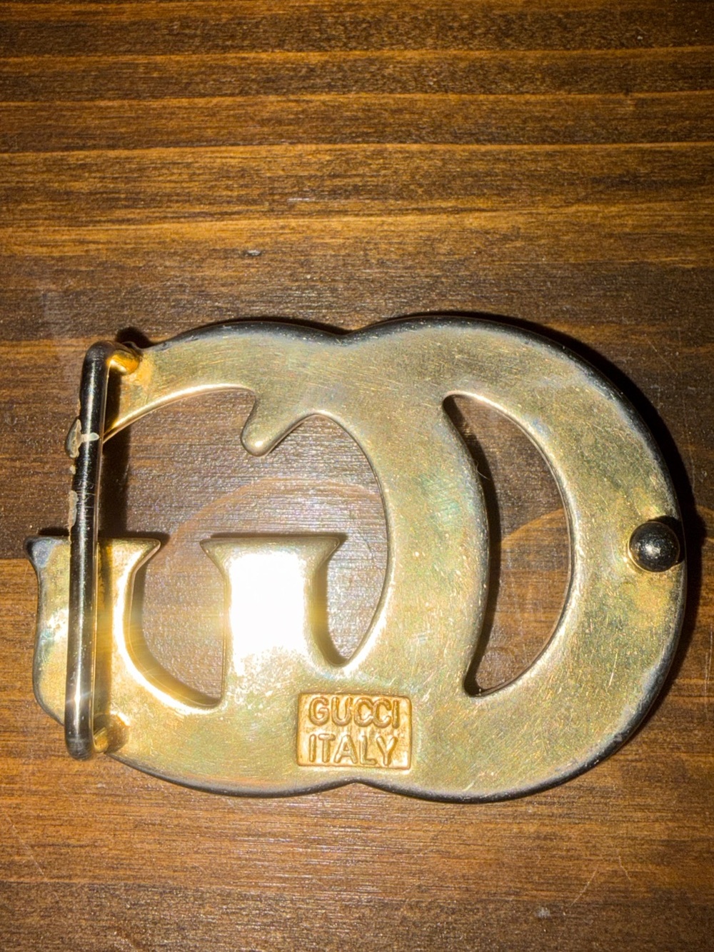 Gucci Vintage Gold Plated Double G Logo Belt Buckle. - Picture 5 of 13
